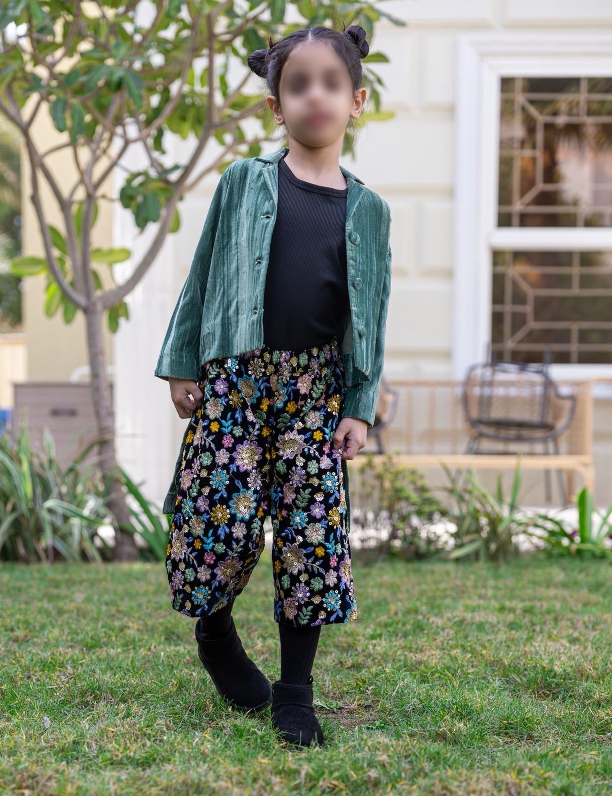 Model 2 | Velvet floral - GREEN