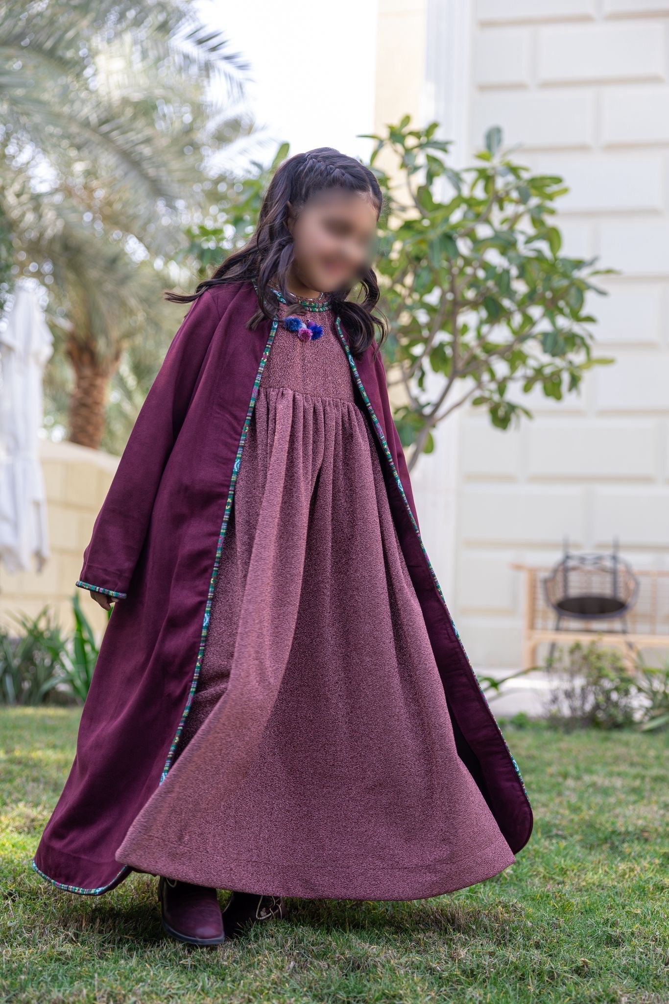 Model 6 | Suede Bisht - MAROON