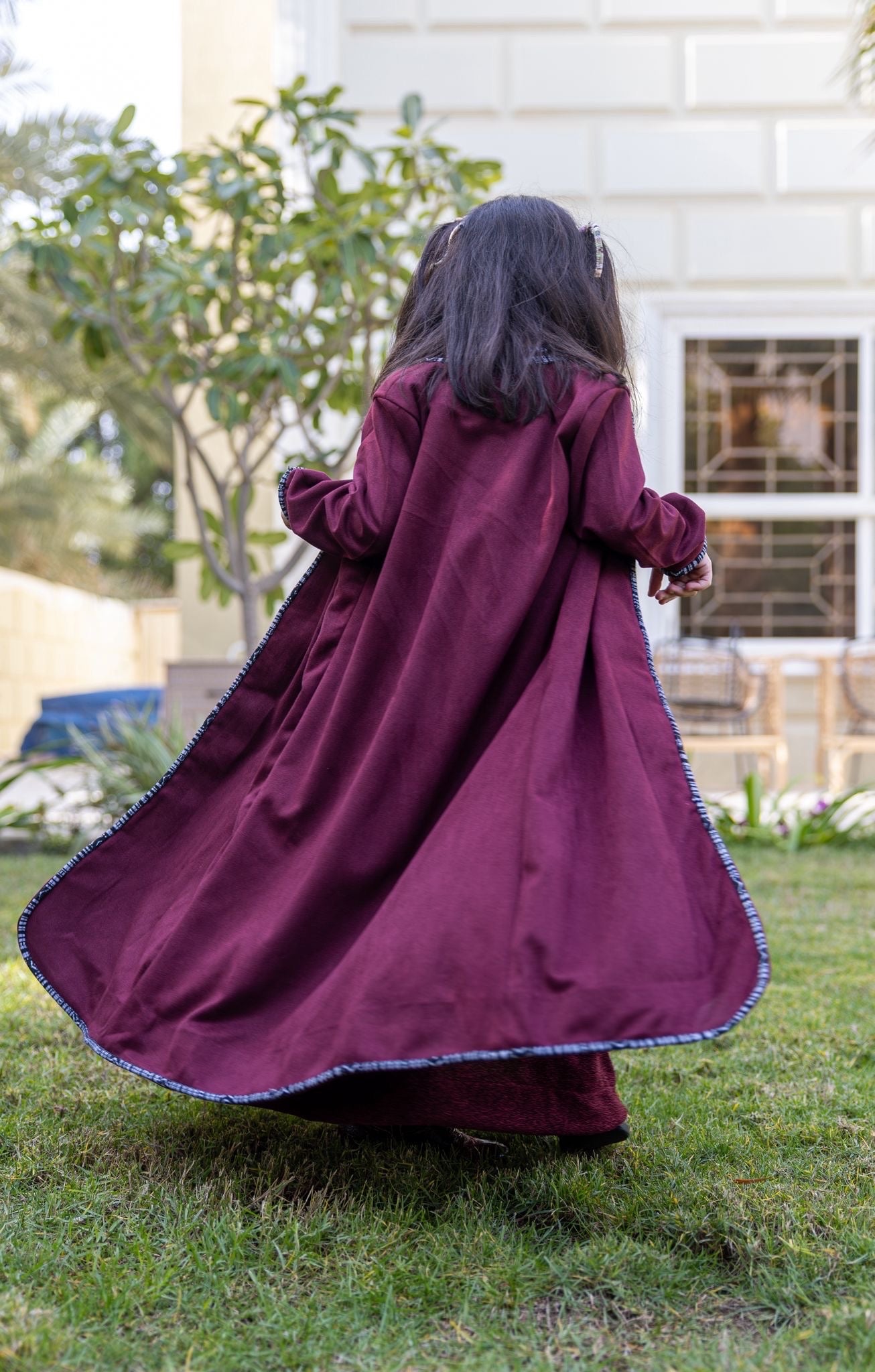 Model 6 | Suede Bisht - MAROON