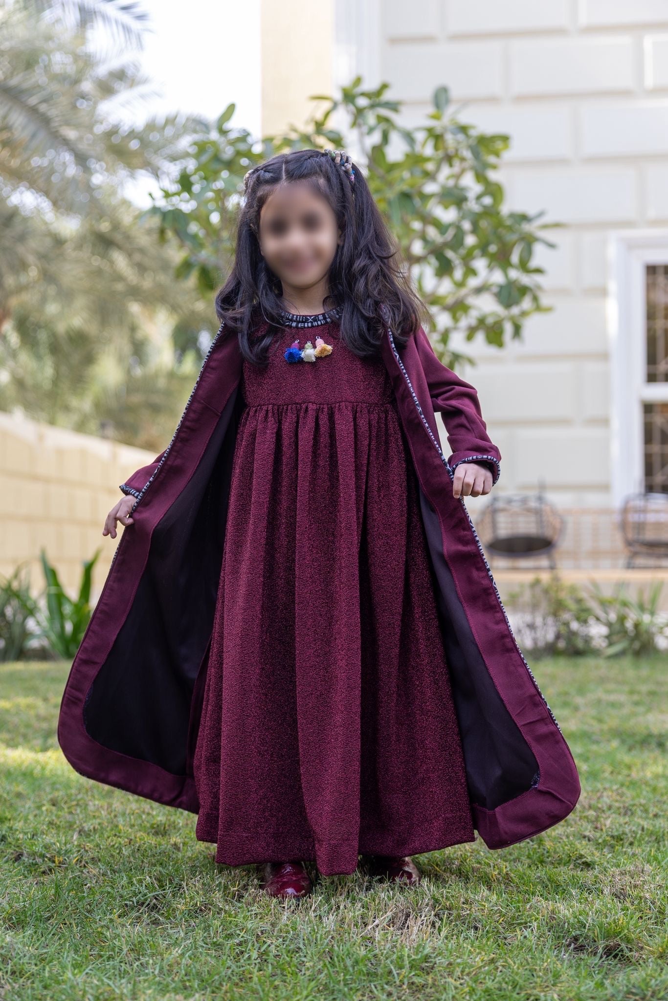 Model 6 | Suede Bisht - MAROON