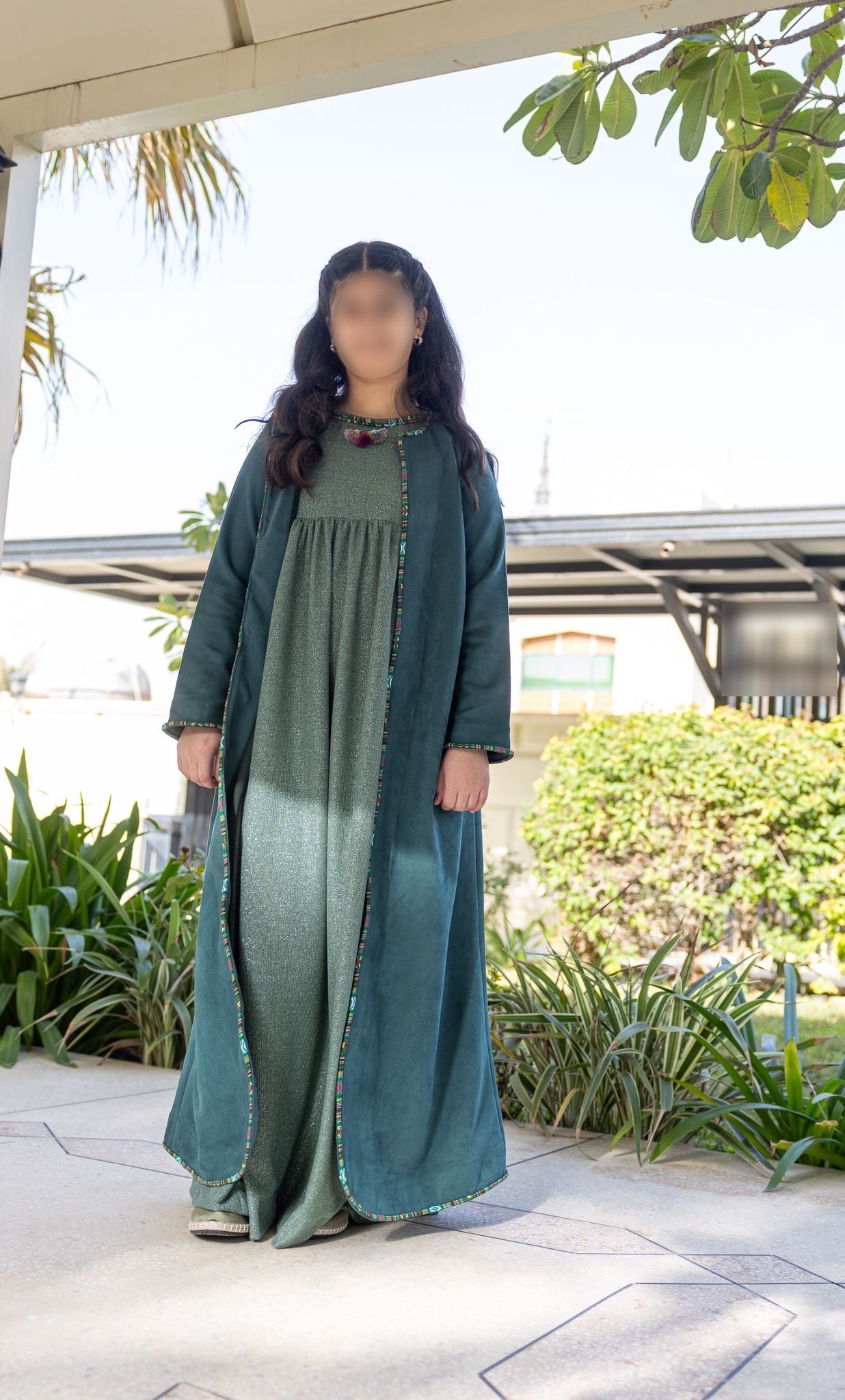Model 6 | Suede Bisht - GREEN
