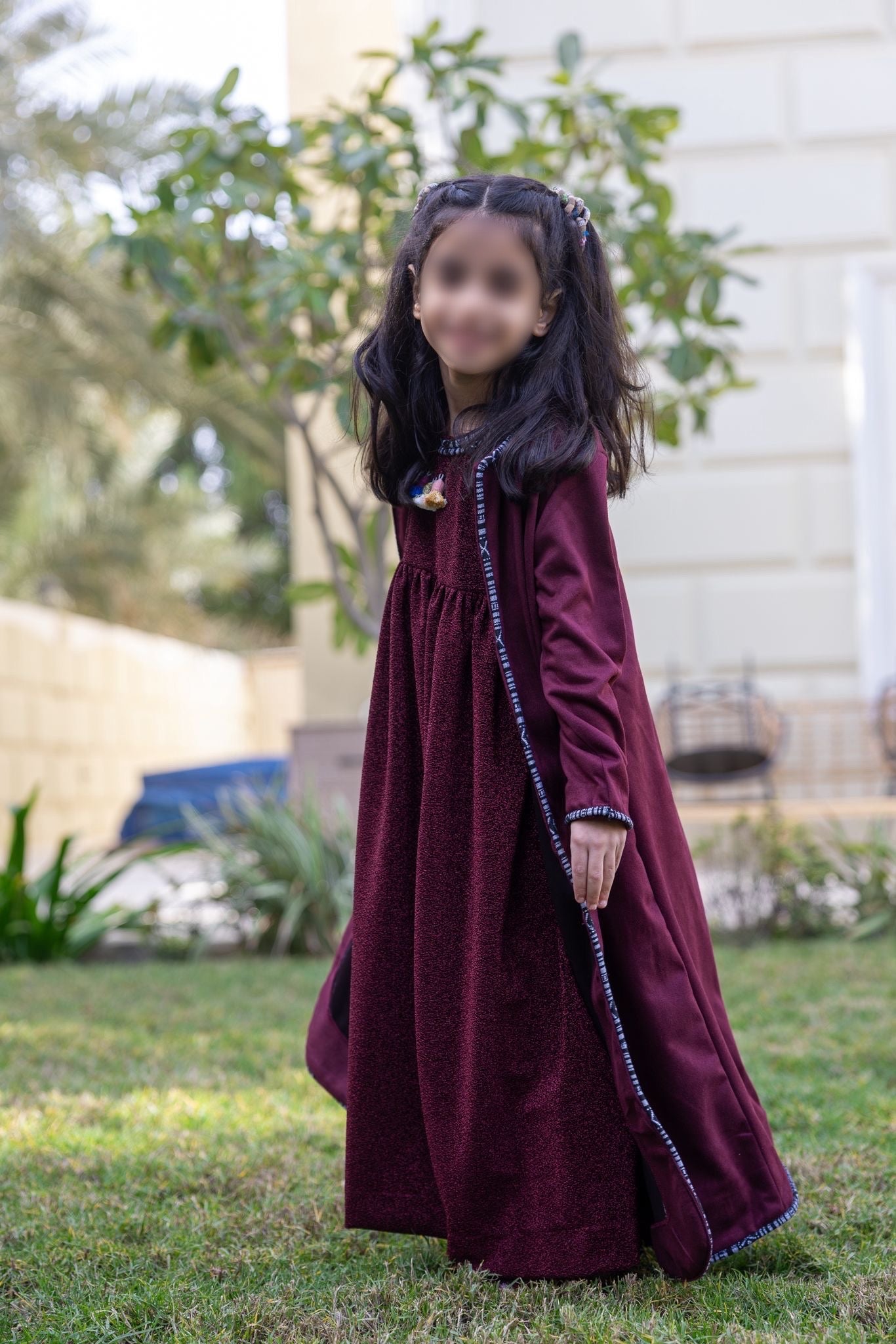 Model 6 | Suede Bisht - MAROON