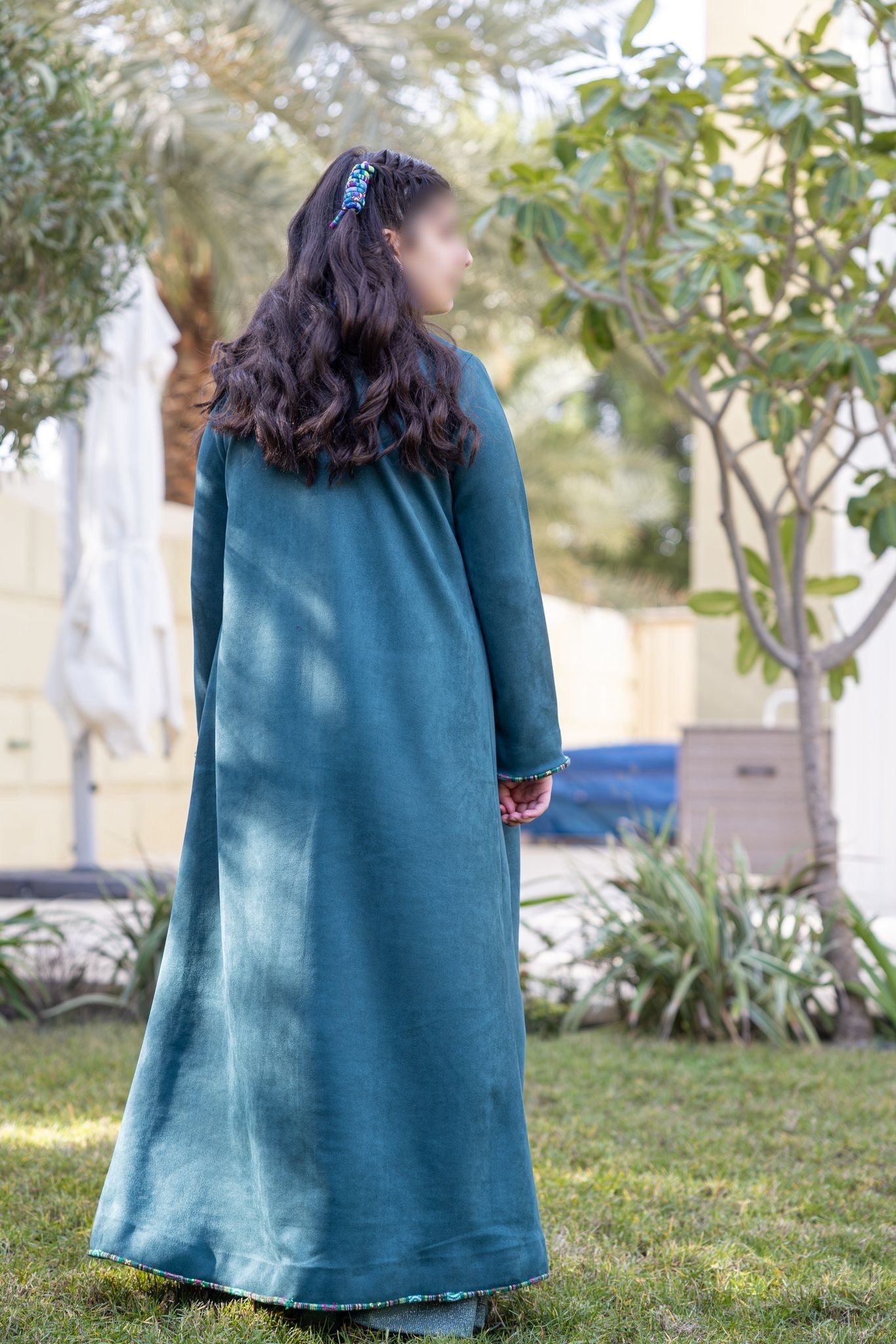 Model 6 | Suede Bisht - GREEN