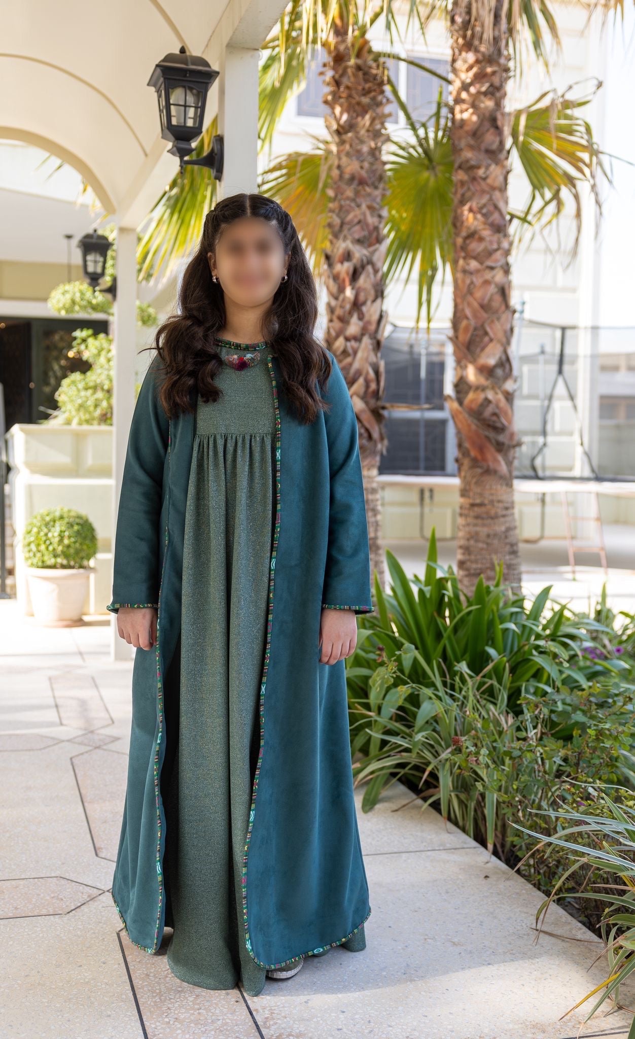 Model 6 | Suede Bisht - GREEN