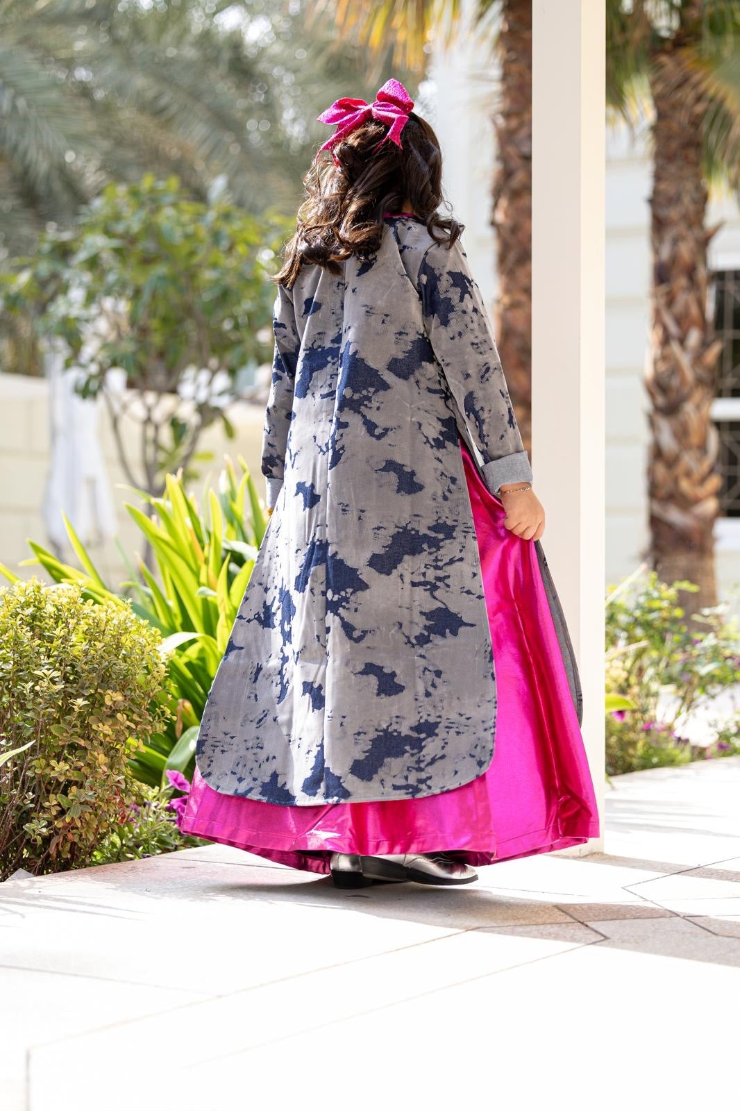 Model 1 | Denim Top+Pink Skirt