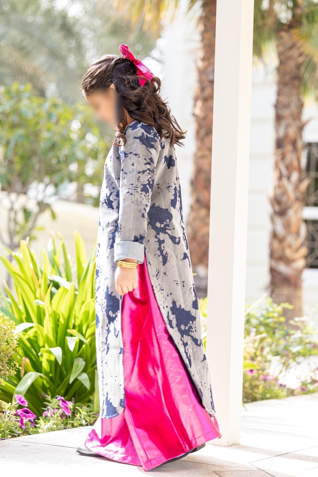 Model 1 | Denim Top+Pink Skirt