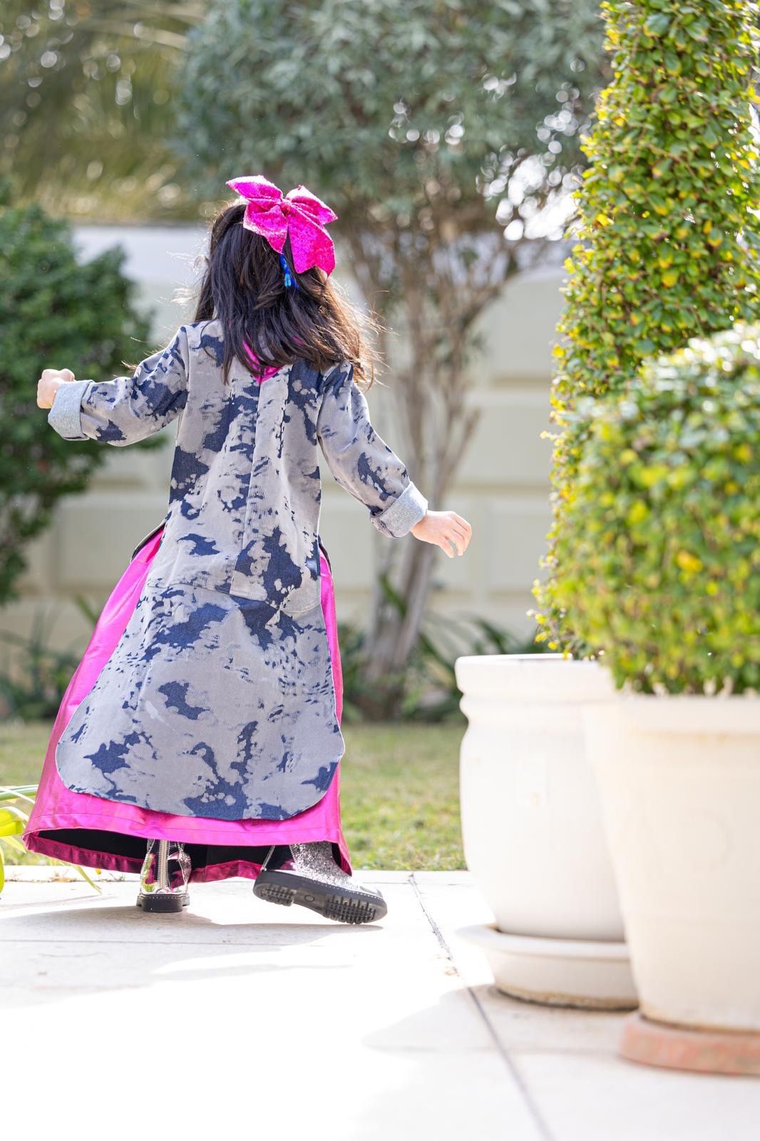 Model 1 | Denim Top+Pink Skirt